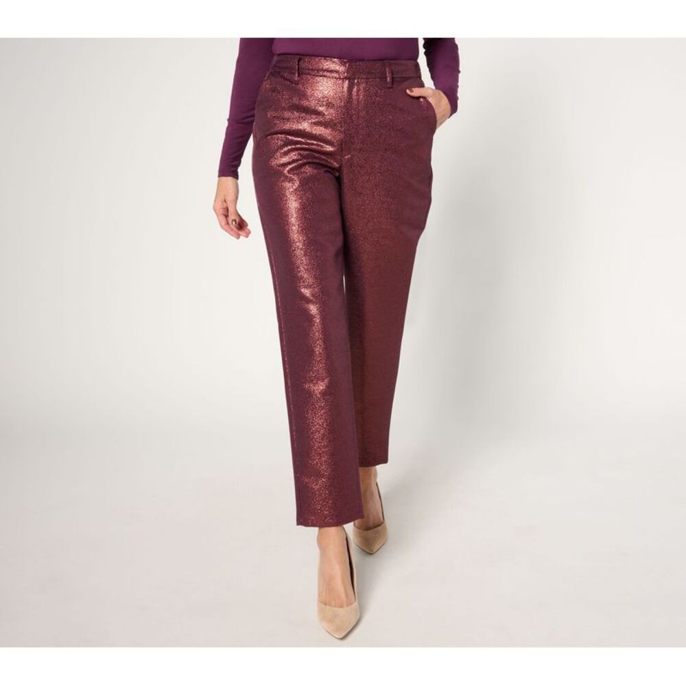 SUNNYLiFE Women's Petite Pants 3XP Carpet Slim Ankle Leg Soft Shimmer Red